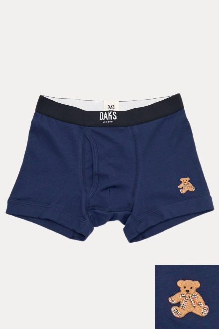 刺繡泰迪熊素面合身款內褲 · 2色