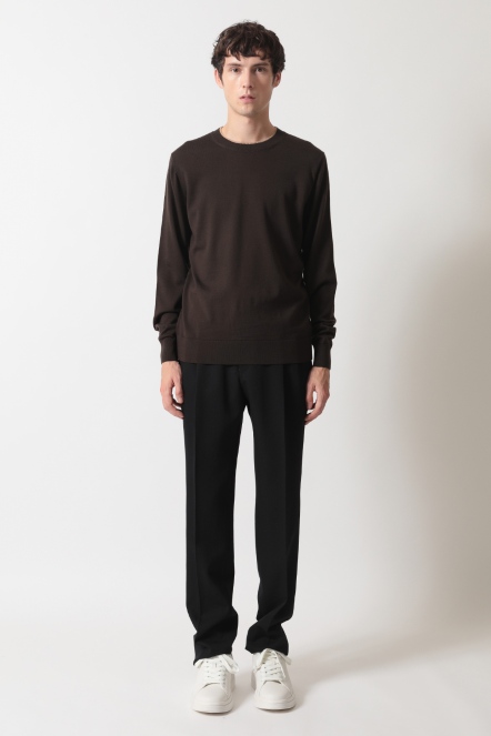 袖身格紋拼接針織衣