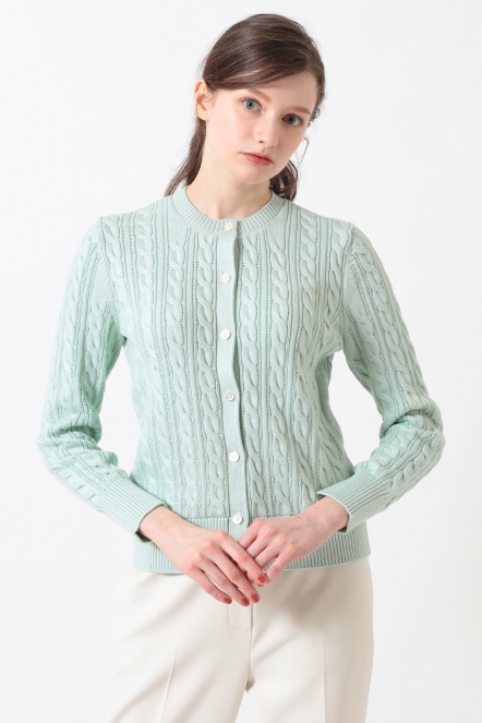 麻花開襟針織衣