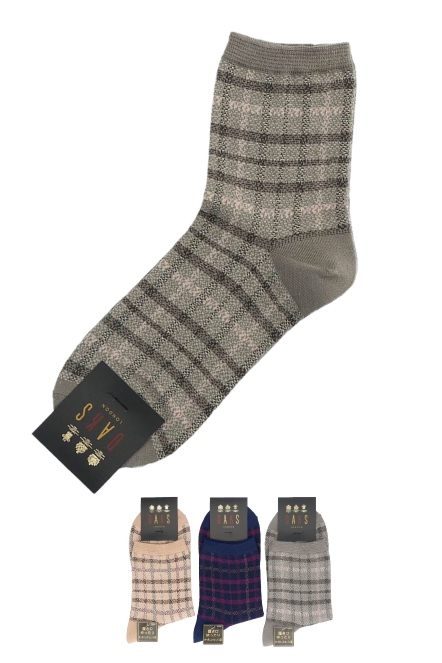 季節格紋棉襪