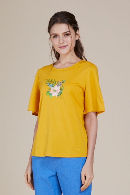 花卉圖騰刺繡T-Shirt