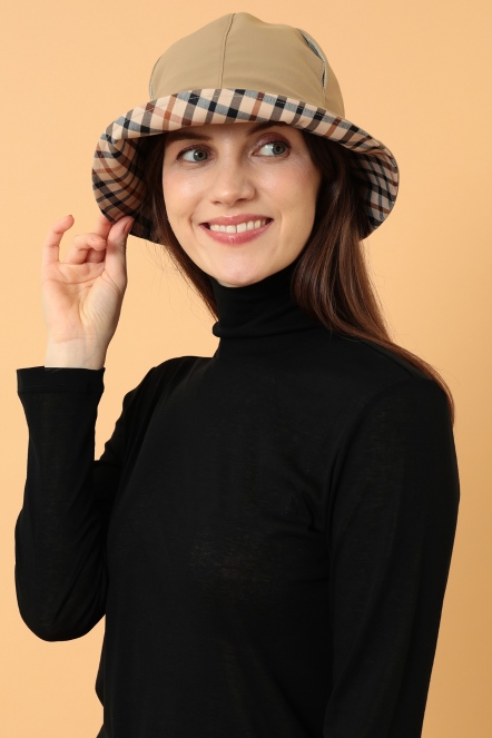 經典格紋休閒女帽(3色)